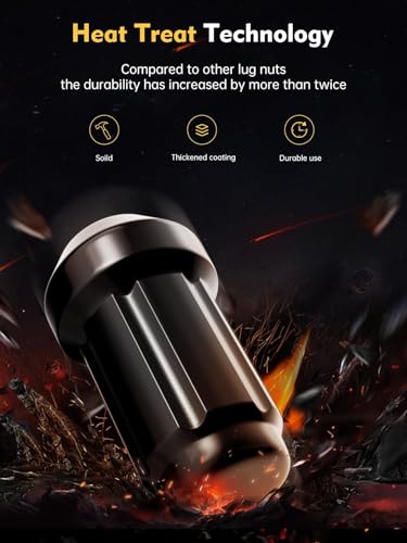 Image of MIKKUPPA 16PCS M12x1.5 Lug Nuts, Black Spline Drive 17mm Hex ATV Tire Nuts Includes Socket Key Tool, Replacement for Polaris Ranger RZR Honda Can-Am Pioneer Maverick X3 Talon Outlander Civic