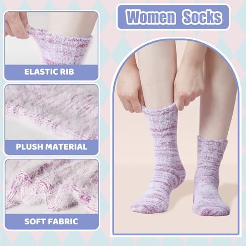 ICEIVY Womens Fuzzy Socks Thick Soft Warm Winter Fluffy Cozy Cabin 5 Packs Casual Home Sleep Socks with Gifts Box (US, Numeric, 5, 9, Regular, Regular, ZYJX1) - image 3