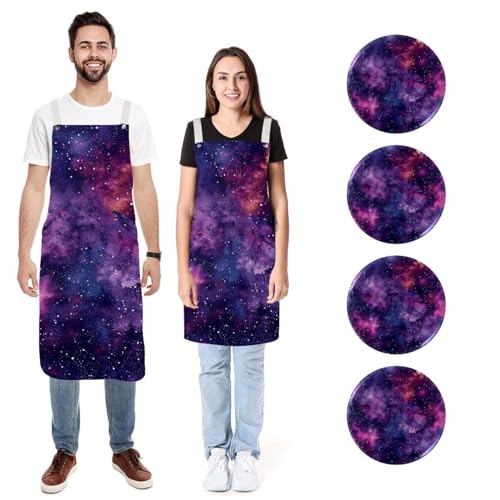 Tabliers de cuisine pour homme et femme galaxie mystique lot de 2