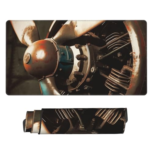 Tapis de souris de jeu étendu vintage hélice d'avion 40,6x74,9 cm