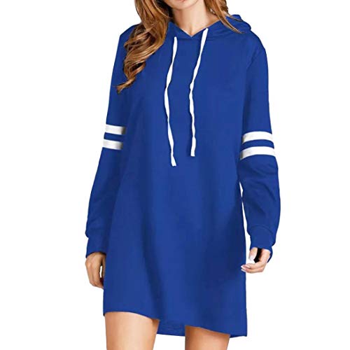 Yesmile Mujer CamisetasLas Mujeres Camisa Las Mujeres Forman la Nueva Sudadera con Capucha Larga de la Manga Larga del Jersey del Jersey del Vestido (Azul, L)