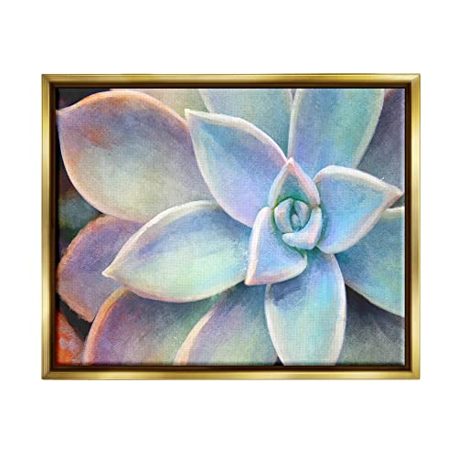 Stupell Industries Succulent Plant Vibrant Bloom Painting, Design by Joshua Chace, 24 x 30, Gold Floater Framed