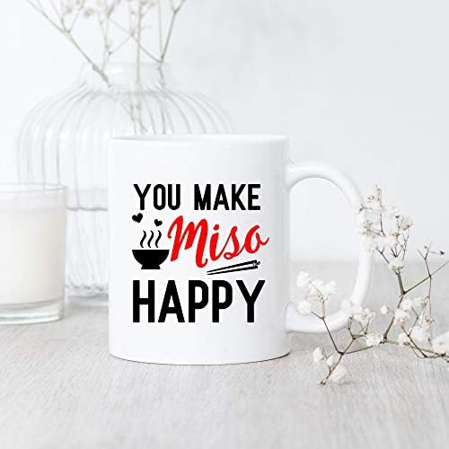 You Make Miso Happy / Japanese Miso Soup Mug / Miso Soup Lover Gifts / Miso Soup Coffee Mug / Cute Miso Soup Gift / Gift For Miso Lovers