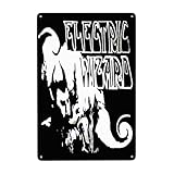 SANWDAI Metal Poster Signs Electric Rock Wizard Metal Sign Decor Coffee Bar Cafe Wall Decor Home Living Room Bedroom Office Retro Signs Gift 8x12 Inches