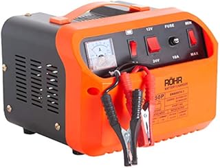 RÖHR Car Battery Charger 45Amp 12V / 24V Upgraded DFC-50P Version Turbo/Trickle with Battery Repair, Maintain and Jump Start Technology