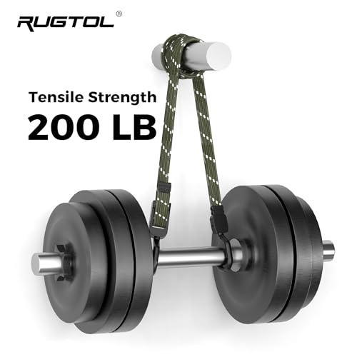 Image of Rugtol Bungee Cords with Hooks, 48 Inch Long Adjustable Flat Bungee Straps with Upgraded Quick Release Buckle, Black Green Easy Adjust Elastic Cords with Metal Hooks for Bike, Outdoor, Tarp, 6 Pack