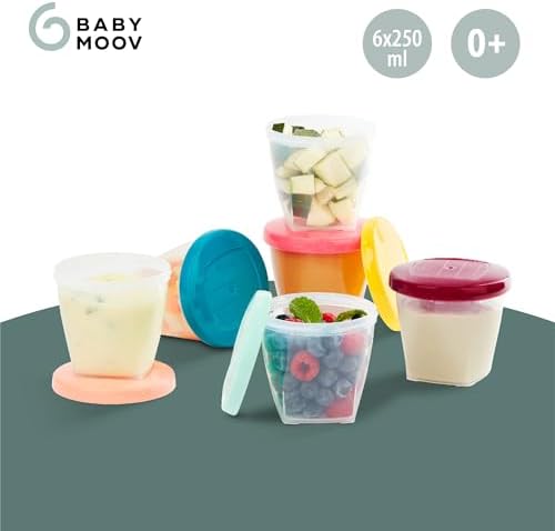 Babymoov A004309 Pojemniki, Wielokolorowy, 250 ml, 6 Sztuk