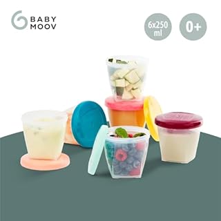 Babymoov A004309 Babybols Set Da Sei Vasetti Ermetici Conservazione Pappe, 250 Ml, ‎Multicolore, ‎10.41 x 14.48 x 11.43 cm; 226.8 grammi