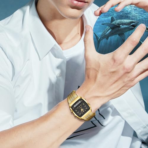 Montre analogique à quartz lisible et robuste avec double affichage