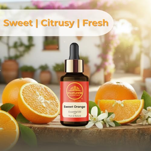 Image of Sweet Orange Essential Oil | Sweet Citrus Aroma for Diffusers, Relaxing Spaces & DIY Creations | Pure Brazilian Orange Rinds for Soap, Candles & Blends 30ml (1 oz)