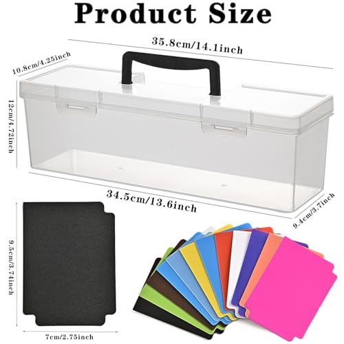 Plastic Trading Card Storage Box Toploader Sports Card Storage Case with Handle, Clear Playing Card Holder Holds Up to 200 Toploaders 750 Cards, Fit for Toploade and Standard box