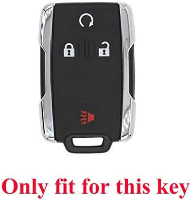 Btopars 2Pcs Rubber 4 Buttons Smart Key Fob Cover Case Protector Keyless Compatible with Chevrolet Chevy GMC 2014 2015 2016 2017 2018 2019 Silverado Sierra 2020 2021 Colorado Canyon Black Purple