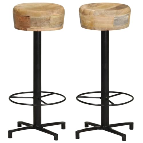 Tabourets de bar en bois de mangue authentique et fer forgé pour un intérieur élégant durable
