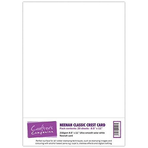 Crafter 's Companion - Imprimible Tarjeta, Color Blanco, 160 g/m², Neenah, 16 hojas