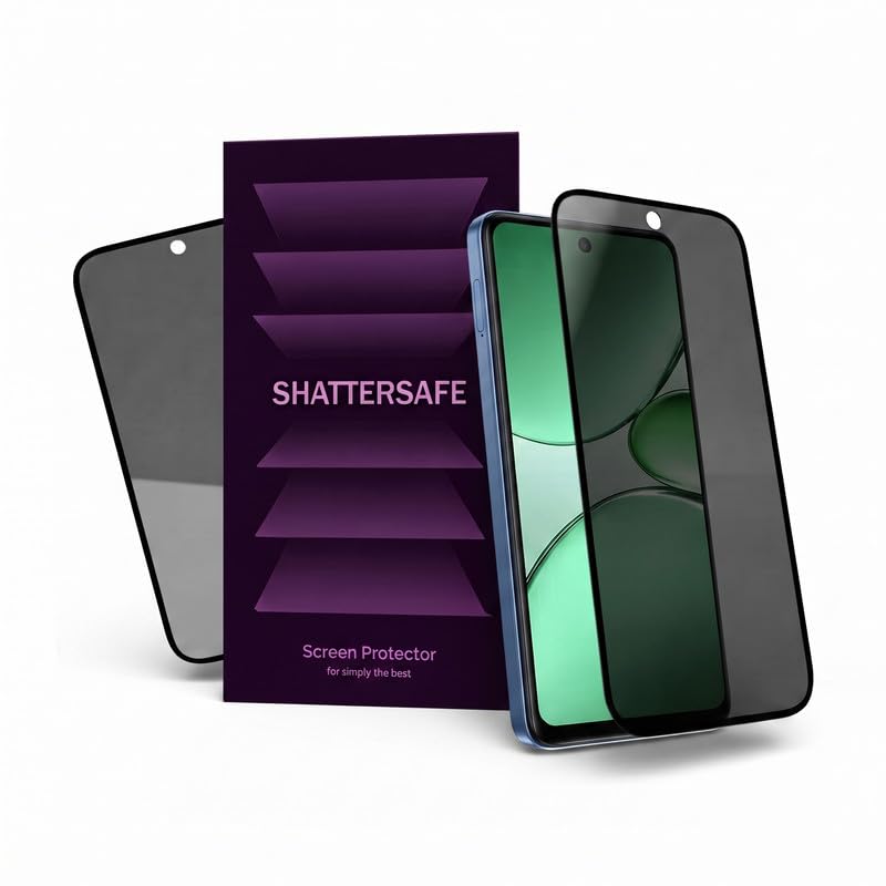 Image of Anti-Spy Privacy Tempered Glass Compatible For Realme 15X 5G [Pack of 1]. Anti-Scratch, Edge-to-Edge Protection With Easy Installation Kit.