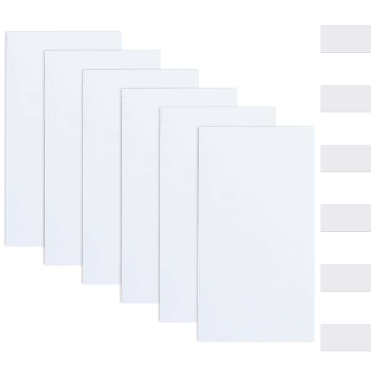 UFURMATE Square Wall Hole Cover Plate, 6Pcs PVC Plastic Ceiling Cover Blank Round Decorative Wall Plate for Holes,Scratches(Pure White,100 * 185mm)