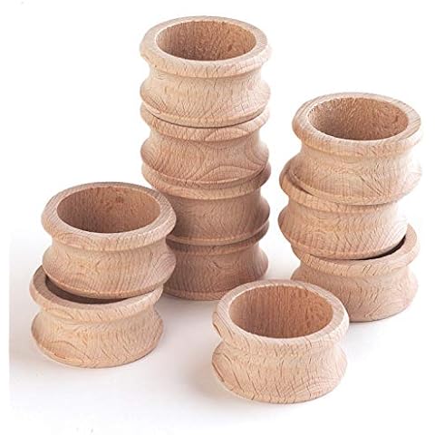TickiT Wooden Napkin Rings, Pack of 10 Cover