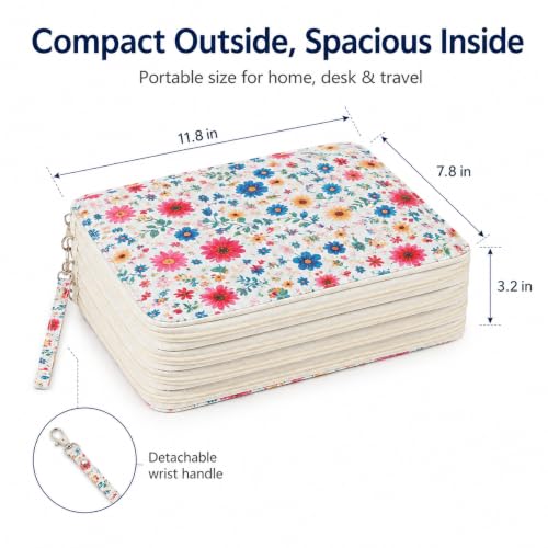 Image of 216 Slots Colored Pencil Case Organizer, 4 Layer Bag