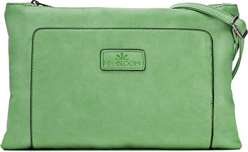 MIYA BLOOM, Damen Handtaschen, Abendtaschen, Unterarmtaschen, Clutches, Umhängetaschen, Crossover-Bags, 33 x 22 x 2 cm (B x H x T), Farbe:Hellgrün