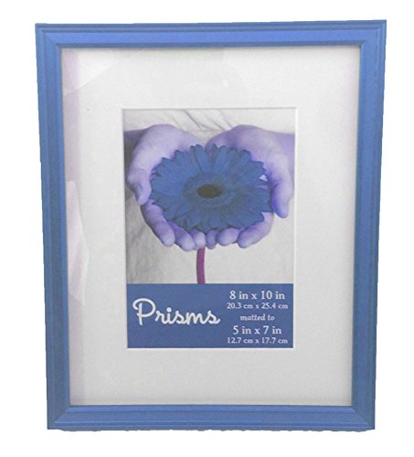Prisms Metallic Blue 8x10 Picture Frame with Stand and Horizontal and Vertical Hangers