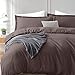 Hearth & Harbor King Size Duvet Cover & Bed Sheet Set Chocolate Brown, 7 Piece Soft Double Brushed Bedding Set, Includes Duvet Cover, Flat Sheet, Fitted Sheet, Pillowcases and Pillow Shams