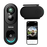 BOTSLAB 5MP Doorbell Camera Wireless Outdoor, 180° Pano View, No Monthly Fee, 2.4G Wi-Fi Video Doorbell, Human Detection, 2-Way Audio, IR Night Vision, Battery/Wired, IP66, Alexa & Google Assistant