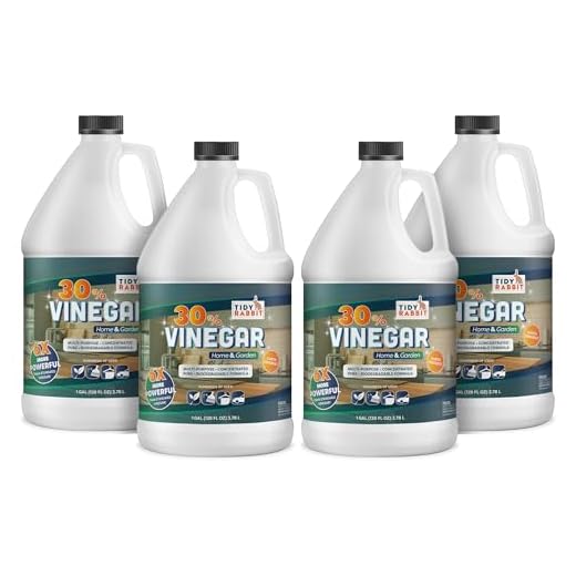 TidyRabbit Concentrated 30% Vinegar for Daily & Deep Cleaning, Gardening, and More(4 Pack of 1 Gallon Bottles)