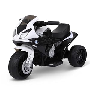 Aosom 6V Kids Motorcycle Licensed BMW, Toddler Motorcycle with Headlight, Music, 3 Wheeled Electric Motorcycle for Kids, Gift for Boys & Girls, Black