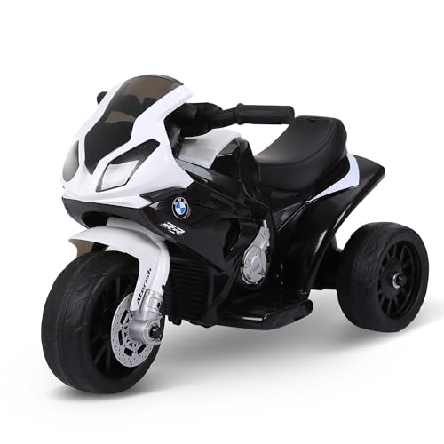 Aosom 6V Kids Motorcycle Licensed BMW, Toddler Motorcycle with Headlight, Music, 3 Wheeled Electric Motorcycle for Kids, Gift for Boys & Girls, Black
