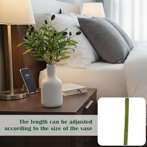 6 Stück Olivenzweige Künstlich, Olivenbaum Zweige Künstliche, Künstlicher mit Gewinne, Simulation Grüner Deko 30cm Kunstzweige, mit Früchte für Vasen Tischdekoration Hochzeit Sträuße Home Decor