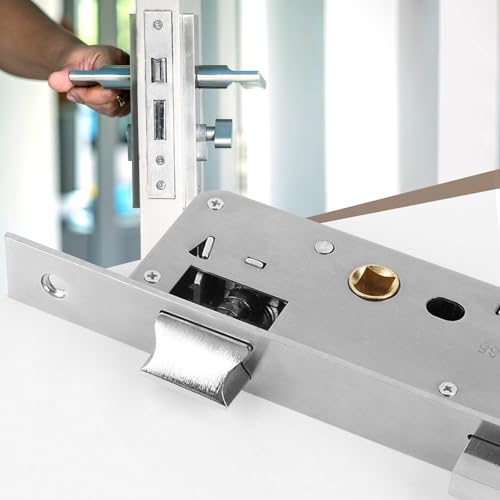 Edelstahl Einsteckschloss 85x20 mm, Türschloss, Gartentor Schloss Mit Einpunktverriegelung, Rostfrei, Sicher & Vielseitig für Türen & Tore, Silber
