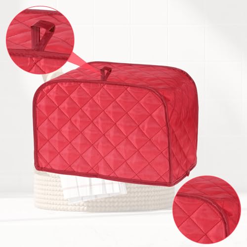 Giantree Toaster Cover 2 Slice, Universal Size Toasters Dusts Covers, Cotton and Linen Quilted Toaster Covers Toasters Dust Cover for Small Kitchen Appliances (Red)