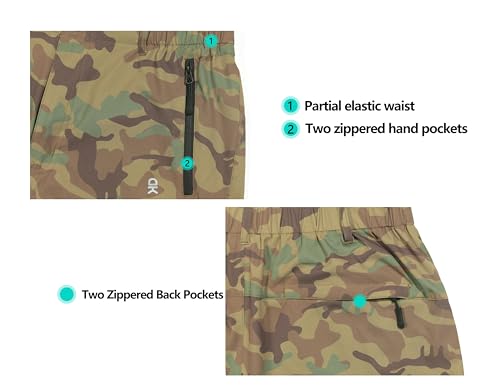 Little Donkey Andy Bermuda cargo masculina de secagem rápida e leve, elástica, caminhada, viagem, ca