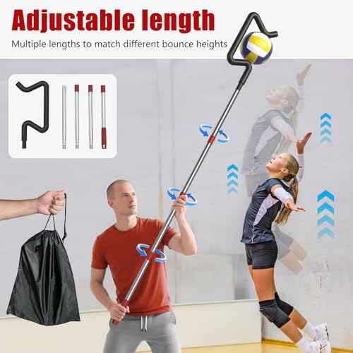 Volleyball Spike Trainer, Height Adjustable Volleyball Hitting Trainer, Hitting Training Tool for Snapping, Serving and Jumping Drills, Hitting Training Equipment for Beginners and Professionals - Image 4