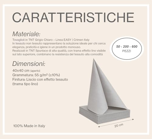 Serviette TNT jetable gris clair aspect tissu haut de gamme pour table chic - 5