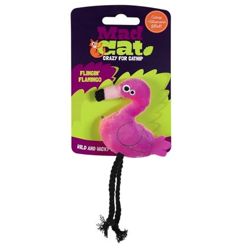 Mad Cat Flingin' Flamingo Catnip & Silvervine Toy (2 Pack)