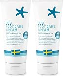 CCS Professional Crema para pies para talones agrietados y piel seca 175 ml - Crema para pies con 10% de urea y aceite de eucalipto - Hidrata y suaviza la piel dura y áspera con callos (Paquete de 2)