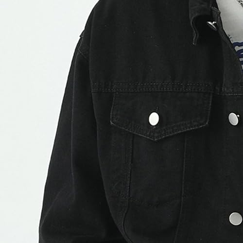 Chaqueta jean para hombre estilo clásico negro miniatura 5