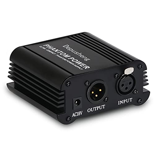 Depusheng Usb 1- Channel 48V Phantom Power Supply W/ Adapter Xlr Audio Cable For Condenser Micro Microphone Music Equipment #TOP3