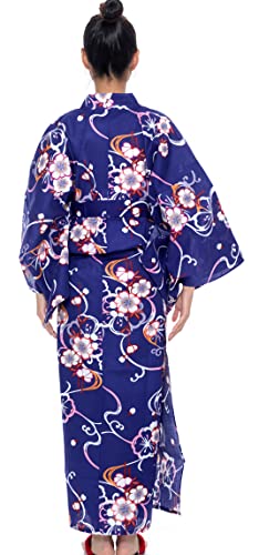 Kimura Jitsugyo Women's Kyoto Traditional Easy Wearing Kawaii Yukata Robe(Japanese Casual Kimono) Cute Japanese Apricot Set 2 Medium Woman