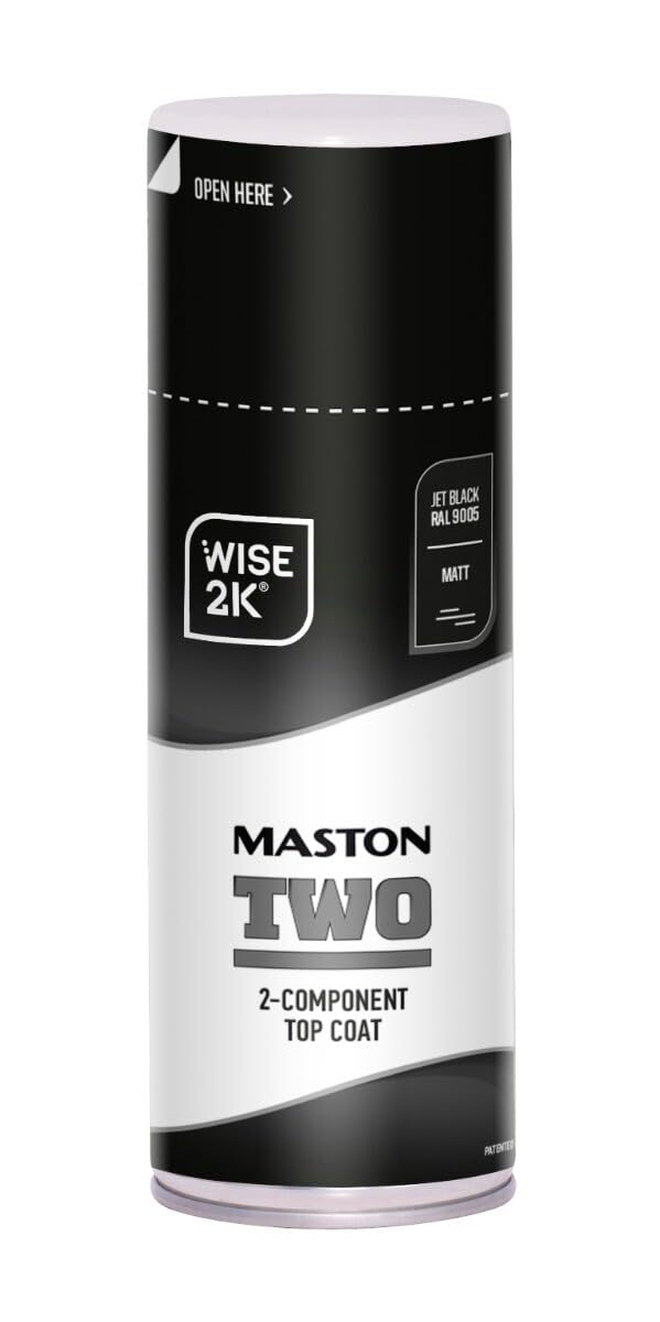 Maston Spray Paint 2K Two Jet Black Matt RAL9005 400ml
