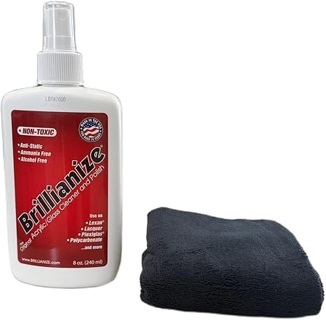 Brillianize_1 8 oz trigger spray bottle with Microfiber Towel.
