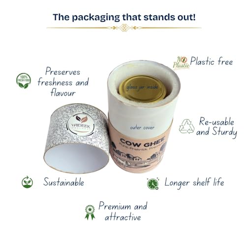 Image of Vaideek Wellness Pure Cow Ghee Cultured Desi Ghee (1 Litre)| Bilona Cow Ghee Two Way Churned | Made In Earthen Pots | Lab Certified