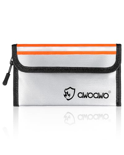 Bolsa Antifuego para Dinero 20 x 13 cm - Documentos Ignífuga con Aislamiento Térmico y Tiras Reflectantes para Objetos de Valor,Pasaporte, Factura - Plata