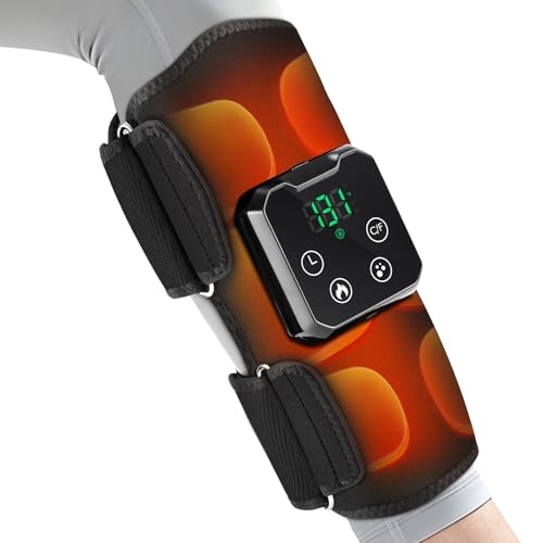 Masajeador de pantorrilla con calefacción de dos zonas, pantalla digital, 4 niveles de calor, 10 ajustes de tiempo, 4 programas de masaje, rango de temperatura 40 – 55 °C, color negro