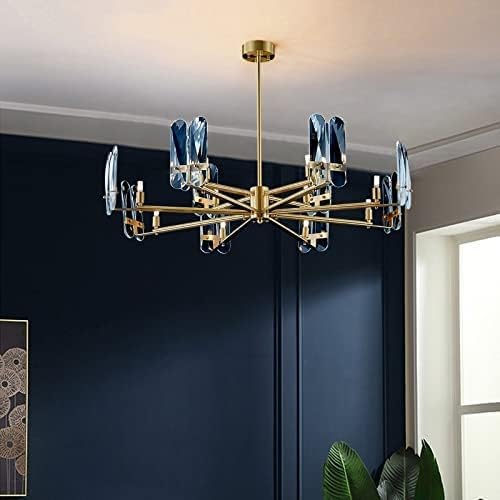 Generic Ceiling Chandelier Lamp, LED Chandeliers Aqua Blue Crystal Chandelier Lighting for Bedroom Living Room Modern Luxury Hanging Lamp (Color: 6lights) (6lights) photo 3