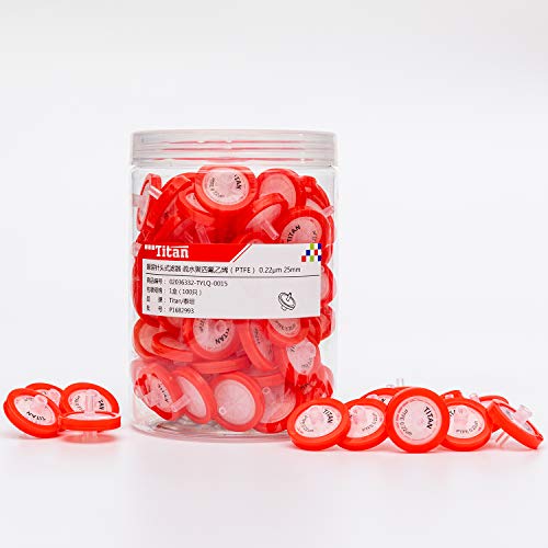 Image of Syringe Filter PTFE Membrane 25mm Diameter 0.22um Pore Size Pack of 100