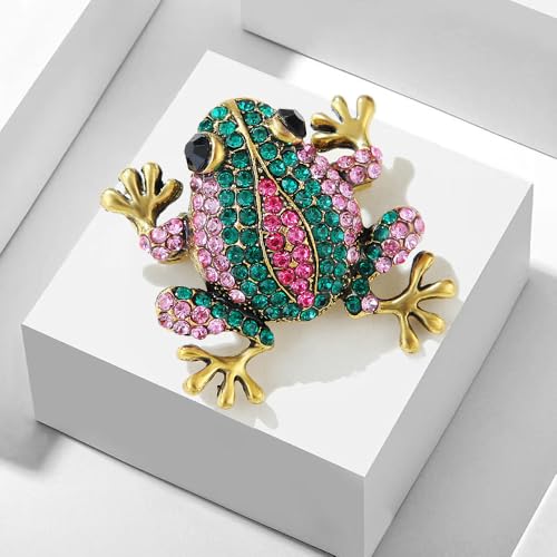 Image of Cute Frog Enamel Brooch Pins For Women Men Cartoon Frog with Glitter Boots Brooch Creative Funny Animals Brooches Fashion Animals Jewelry Gifts