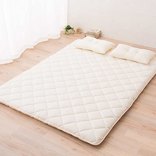 EMOOR Japanese Floor Futon Set, Queen, Made in Japan, (Comforter, Floor Mattress, Pillow, and, Gray-Covers), CLASSE, Foldable Sleeping Bed, Tatami Mat, Cotton