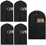 5 Pack Suit Bags Garment Bags for Hanging Clothes,WizeFolk 40 inch Suit Cover Bags for Men,with Zipper and Transparent Window,Suit Bags for Closet Storage or Travel,Clothes Cover for Suits